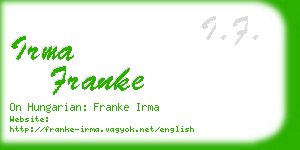 irma franke business card